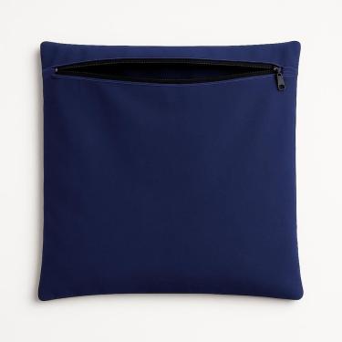 Imagem de Capa De Almofada 42cm Decorativa Suede Para Sofá E Cadeira Azul Marinho