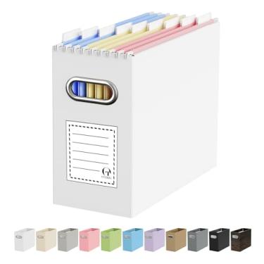 Imagem de Oterri Caixa organizadora de arquivos de papelão para pastas de arquivos penduradas, tamanho carta, caixa de arquivos para mesa de computador, armário de arquivos, casa de trabalho, escritório, sala