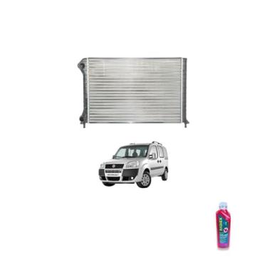 Imagem de Kit Radiador Doblo Com Ar + Aditivo Radiador Radiex R1892 Rosa Pronto Uso