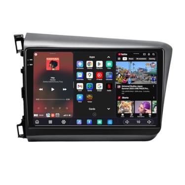 Imagem de JOYING Rádio para Honda Civic 2012 com carpaly sem fio e Android Auto, tela sensível ao toque QLED 2K de 9,5 polegadas, Android 13, estéreo, 12 GB + 256 GB com link espelhado, AM/FM, GPS, Bluetooth