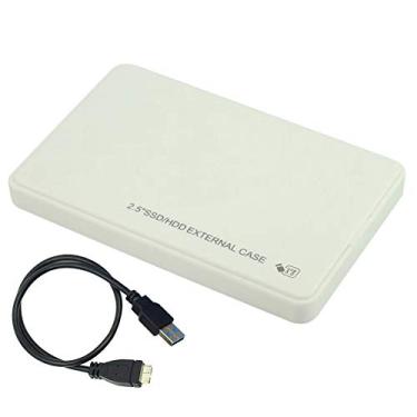 Imagem de Sanpyl Caixa de Disco Rígido USB3.0 Estojo Externo Compacto para Notebook Desktop PC Gabinete Móvel SATA HDD SSD de 2,5 Polegadas, Plug and Play para Backup de Dados Adequado para 8/10 Preto (Branco)