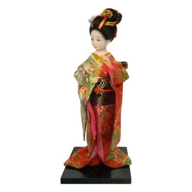 Imagem de Japanese Geisha Doll Kimono Dolls Asian Statue 25cm Sculpture Collectible Figurine Kabuki Doll for Cabinet Table Living Room, Style A/752(Style C)