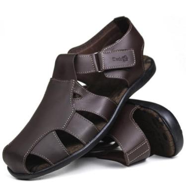 Imagem de Sandalia Masculina Couro legitimo Fechada Franciscana Percata - deckb,