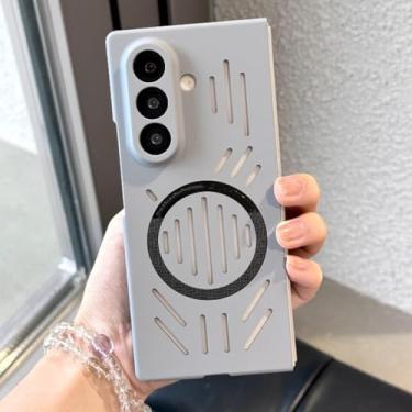 Imagem de Capa magnética com orifícios de dissipação de calor para Samsung Galaxy Z Fold 7 6 5 4 Zfold7 Zfold6 5g (para Galaxy Z Fold4/Cinza)