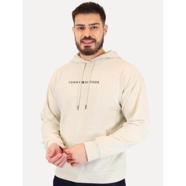 Imagem de Moletom Tommy Hilfiger Masculino Chest Insert Flag Hoodie Creme-Masculino