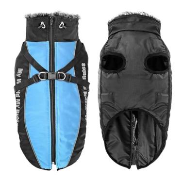 Imagem de Jaqueta refletiva para cães com arnês - Colete quente impermeável para cães grandes (cinza, 3GG)