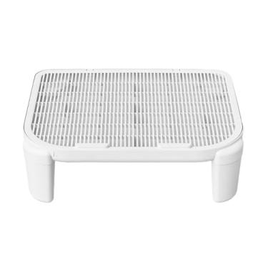 Imagem de Fenteer Tapete para caixa de areia reutilizável, rampa elevada para reter areia, ideal para apartamentos, acessórios para animais de estimação e para gatinhos, Branco 15cm