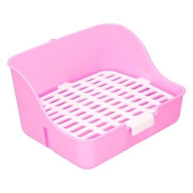 Imagem de Generic Gaiola para Animais de Estimação, Caixa de Areia para Animais Pequenos, Bandeja Durável para Banheiro de Coelho para Hamster, Areia, Suprimentos para de Estimação para Coelho (Rosa)