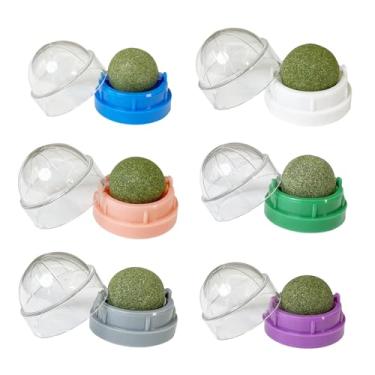 Imagem de Brinquedos de erva gatera para gatos Interativos Bolas Orgânica Petiscos Perfeito filhotes Aumentar o tempo brincadeira Manter seu gato entretido Feito ABS Design esférico Girar 360 Ajudar a limpar bo
