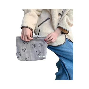 Imagem de Bolsa De Maquiagem Grande Com Estampa Xadrez Para Viagem, Armazenament