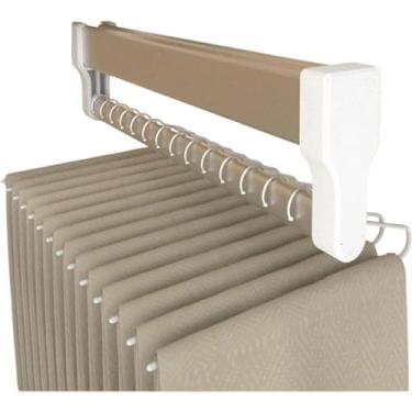 Imagem de Hhsdyl Varão Extensível Roupeiro, Cabide Deslizante Aço Inoxidável Roupeiro Suporte Ajustável para Roupas, Capacidade 25kg,White,30(29.2cm)