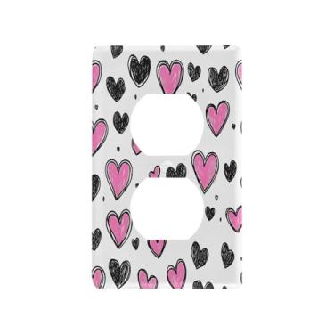 Imagem de Wassud Playful Heart Light Switch Cover Plate Decorativas para Tomadas Elétricas Duplex 12 x 7 cm