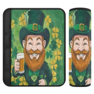 Imagem de Burbuja Capa para cinto de segurança de carro St. Patrick Beer Protetor de cinto de segurança de carro macio confortável para alça de ombro de assento de carro, 1 par médio