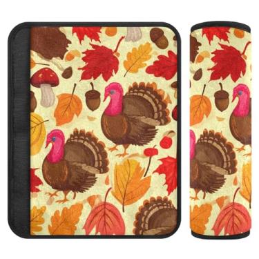 Imagem de Burbuja Capa para cinto de segurança de carro Turkeys Protetor de cinto de segurança macio confortável para alça de ombro de assento, 1 par pequeno