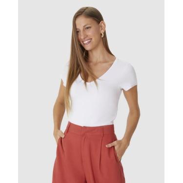 Imagem de Blusa Básica Feminina Mullet Decote V Em Viscose Stretch - Malwee, Bra