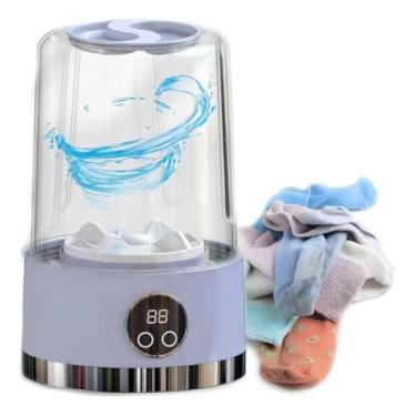 Imagem de Mini Máquina de Lavar Lavadora Portátil Ideal para Roupas Íntimas e Itens Delicados USB