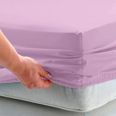 Imagem de Lençol Queen 40cm Avulso c/Elástico Percal 200 Fios 100% Algodão (Lilás)