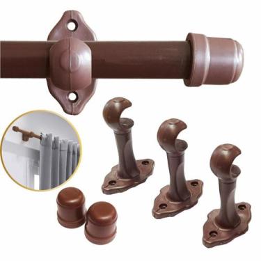 Imagem de Varão De Madeira Maciça 1,50m P/ Cortina 19mm Clássico Cores Cor:Branc