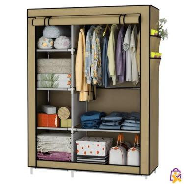 Imagem de Organizador Dobrável Roupa Intima Guarda-roupa 6 Prateleiras Bege Impe