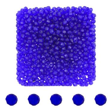 Imagem de Mandala Crafts Contas de cristal redondas de tanzanita de 3 mm de profundidade – 1000 contas de vidro facetadas para fabricação de joias, suprimentos de contas, artesanato DIY, pulseiras, colares