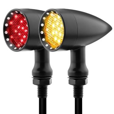 Imagem de Eagwinger Sinais de seta traseiros de motocicleta com luz de corrida de freio SMD LED pisca-piscas indicadores pequenos aptos para motocicleta, cruiser, turismo, bobber, chopper, café, corredor