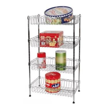 Imagem de Estante Multiuso de Aço Cromado com 4 Cestos Ajustáveis - Uteall