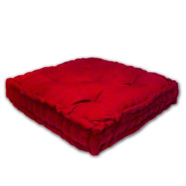 Imagem de Almofada Turca Futon Cadeiras Bancos Áreas 60X60 Cm Vermelha