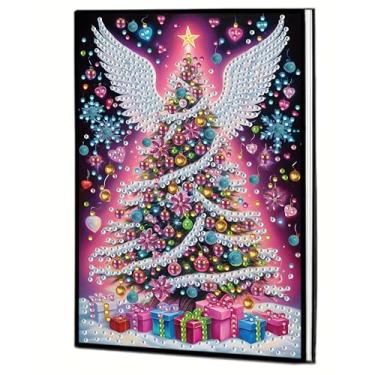 Imagem de MaiYiYi 5D Angel Wings Diamond Art Notebooks, Christmas Tree Notebook Diamond Painting Arts Crafts Kit for Study Home Office Art Drawing (8.18 X5.70 in)