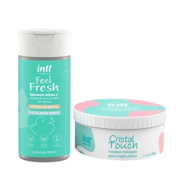 Imagem de Conjunto Esfoliante Corporal Cristal Touch + Sabonete Líquido Unissex Vegano Feel Fresh Aroma Menta – Uso Externo para Higiene e Cuidados com a Pele