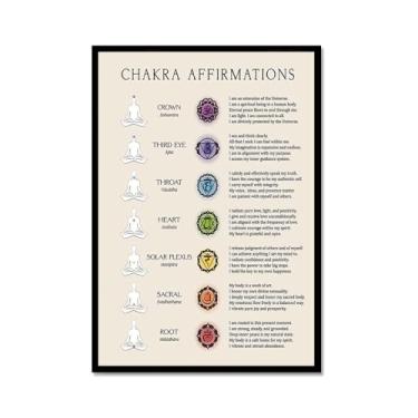 Imagem de Impressão em tela de ioga Membros de Yoga Poses de Yoga Impressão Sol e Lua Saudação Fitness Zen Chakra Afirmações Espiritual Wall Art Decor (SKU4,16x24") = (40 x 60 cm), moldura de metal preto)