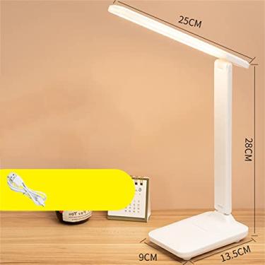 Imagem de Zerodis Lâmpada de Mesa LED Com Suporte para Telefone, 3 Níveis de Brilho, Suporte Dobrável Ajustável, Tecnologia de Proteção Ocular para Aprendizagem e Lâmpada de Escritório (Versão recarregável)