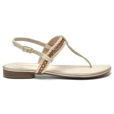 Imagem de Sandália Rasteira Feminina Via Marte Metalizada Confortável Lançamento-Feminino