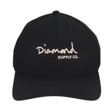Imagem de Boné Diamond OG Script Snapback - Preto/Bege-Unissex
