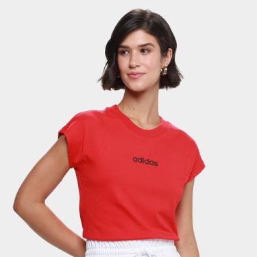 Imagem de Camiseta Adidas Logo Linear Feminina, Vermelho, G