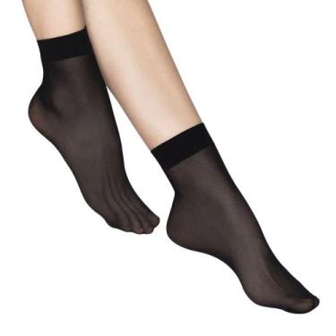 Imagem de Kit 6 Pares de Meia Soquete Fina Preta Loba Lupo 05530-001, Preto, 34/