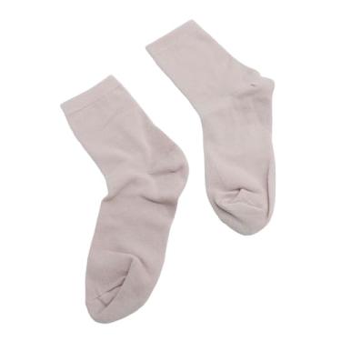 Imagem de Dioche Meias de Calcanhar Em Gel Hidratante, Meias de Algodão Macio, Panturrilha Com Gel Embutido para Calcanhares Secos e Rachados, Cuidados Com a Pele, Relaxamento Em Casa, 4 (Cor pele)