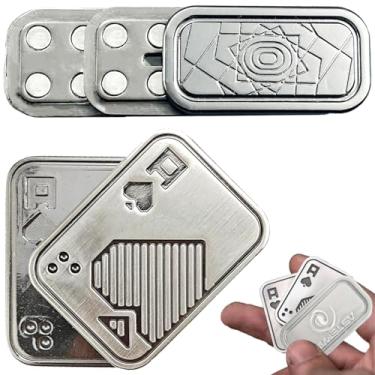 Imagem de Magnetic Poker Push Card, Fidget Slider, Metal Poker Fidget Slider, Fidget Slider Silent, Fidget Slider for Men, Slider Fidget Toy, Stress Relief Poker Push Card, Cool Office Gift for Dad Teens
