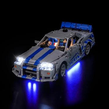 Imagem de Hilighting Upgraded Led Light Kit Compatible with Lego Technic 2 Fast 2 Furious Nissan Skyline GT-R (R34) Car Building Set, Lights Decoration Compatible with Lego 42210 (Model Not Included)