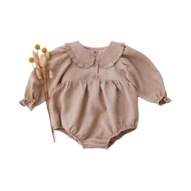 Imagem de Macacão floral vintage para meninas, roupas de primavera para festa de
