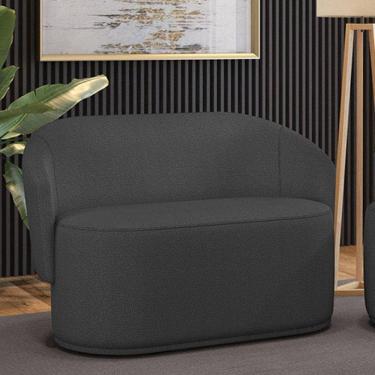 Imagem de Sofá 2 Lugares Namoradeira Orgânica Para Sala Malu Bouclê Grafite M11 - D`rossi