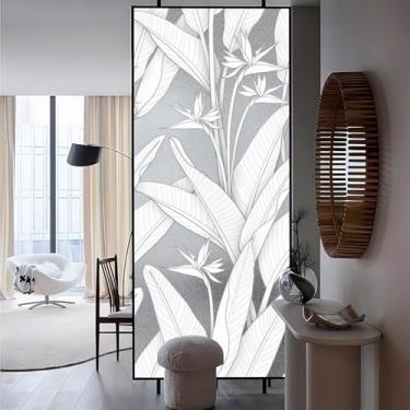 Imagem de Chicskin Película de privacidade de janela tropical fosca 3D sintética para porta e janela de vidro, 75 cm x 175 cm 3D Bird of Paradise