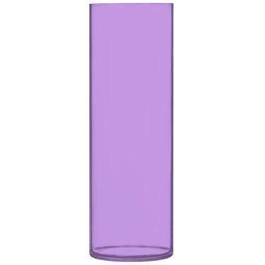 Imagem de Vasos cilíndricos para centros de mesa lavanda roxo bonito vaso alto plástico personalizado decoração de quarto estética, 30 cm x 9,9 cm