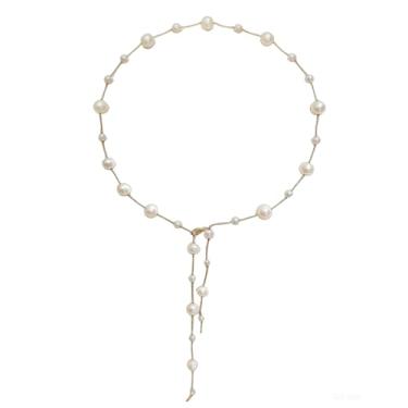 Imagem de YAFIYGI Cintos de pérola para mulheres, cinto de corrente de ouro com pérolas, cinto de quadril plus size, cinto moderno para vestido de praia, acessório de joias para mulheres