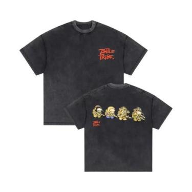 Imagem de Camiseta Masculina Oversized Vintage Com Estampa De Esqueleto Em Algod