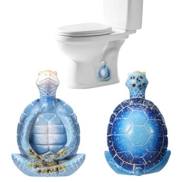 Imagem de 2 peças de tampas de parafuso de vaso sanitário de tartaruga de ioga decorativas em banheiro costeiro, tampas de tampa de parafuso de vaso sanitário de resina fofa, presentes de decoração de