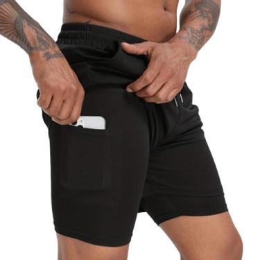 Imagem de short 2 em 1 para academia treino fitness anti assadura com proteção u