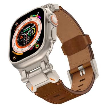 Imagem de QPDRNC Pulseira masculina de luxo para Apple Watch Se 6, 5, 4, séries 10, 9, 8, 7, Ultra, 2 de 49 mm, 46 mm, 45 mm, 42 e 44 mm (marrom Ti, 42/44/45/49 mm)