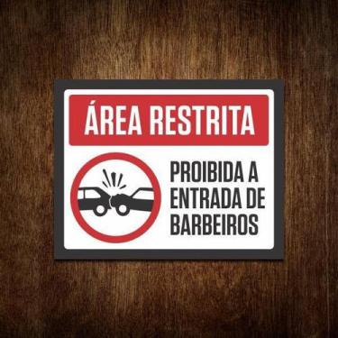 Imagem de Placa Decorativa De Carro - Proibida A Entrada De Barbeiros - Sinalizo