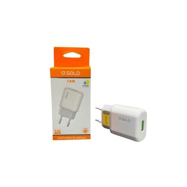 Imagem de Carregador de Viagem Celular Smartphone 3.1A CA38 A´Gold