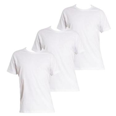 Imagem de Kit com 3 camisetas Básicas Masculinas 100% Algodão Luau, Branco, M
